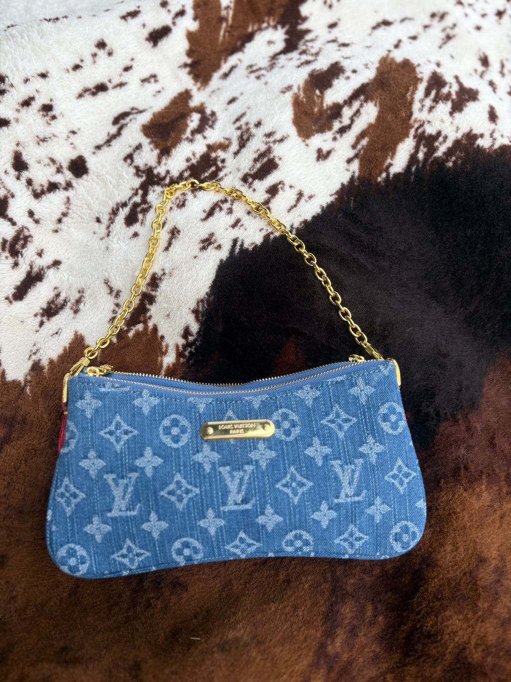 Denim LV monogram purse