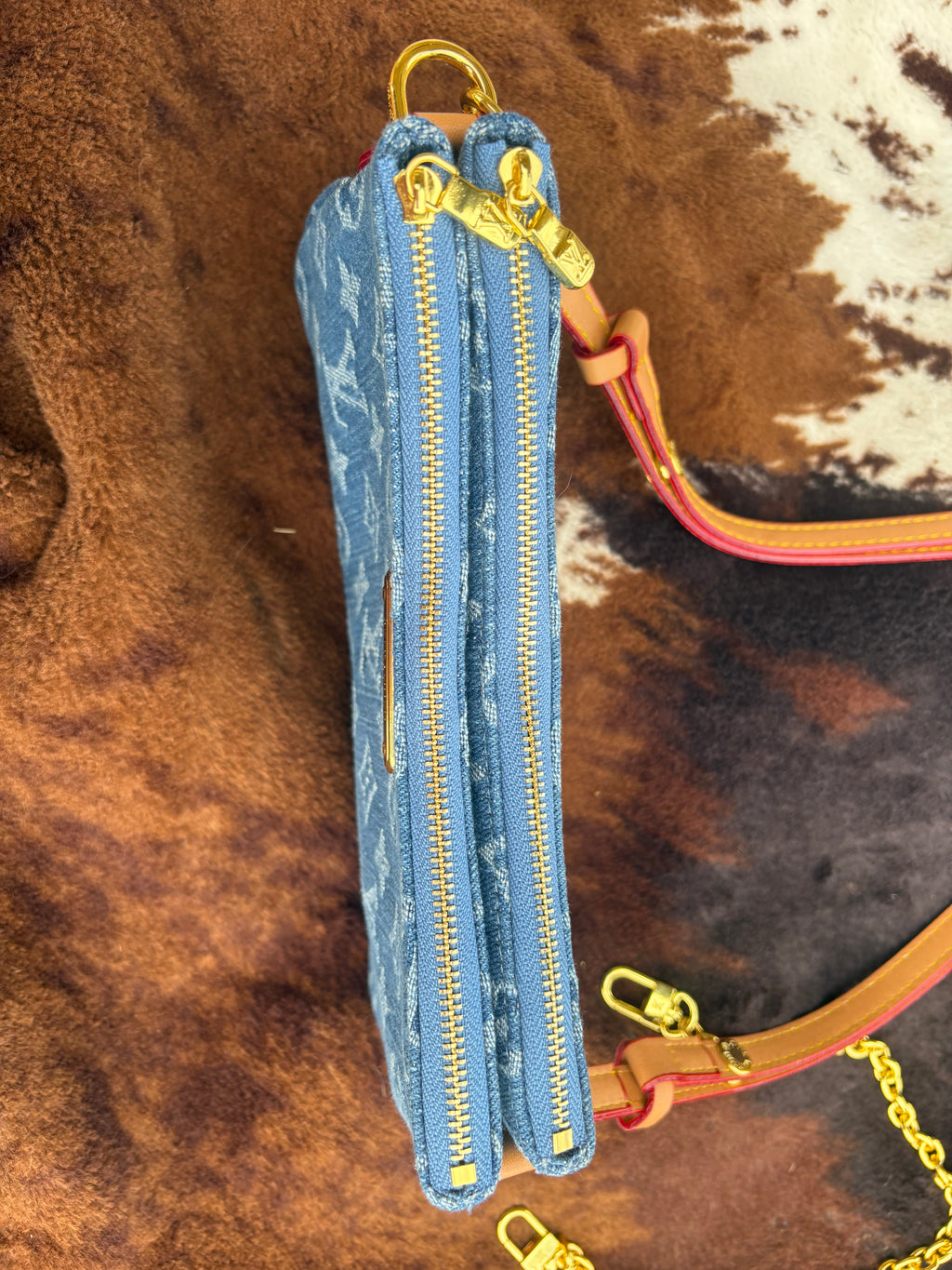 Denim LV monogram purse