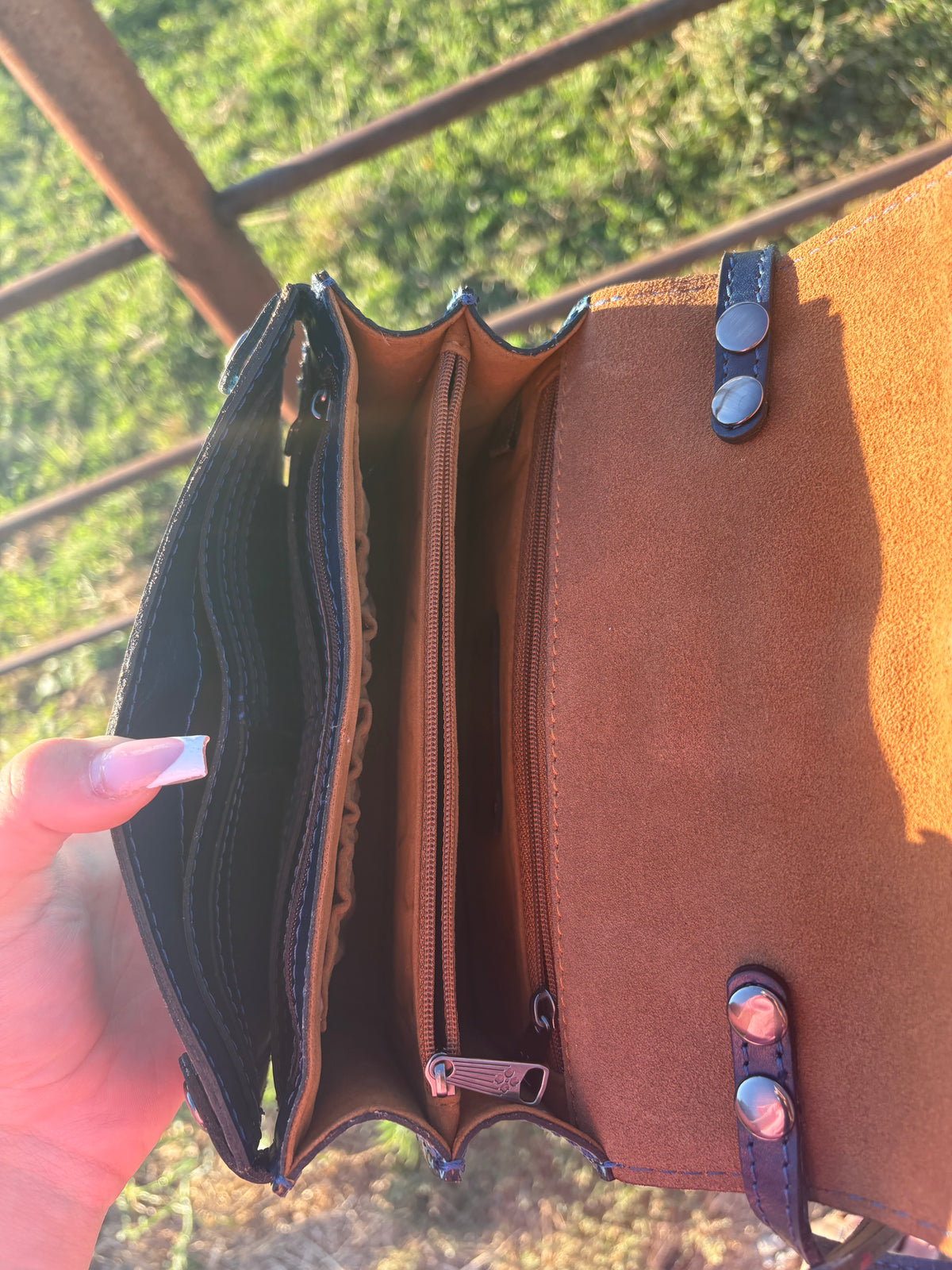 Leather tooled purse