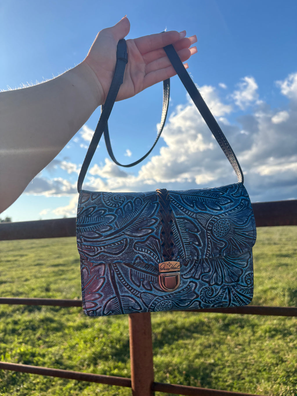 Leather tooled purse