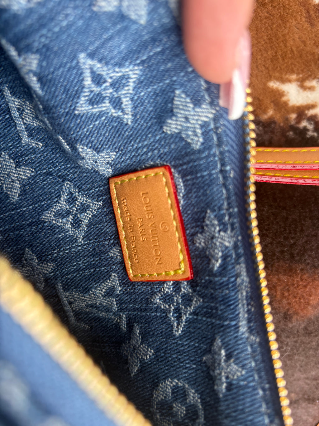 Denim LV monogram purse