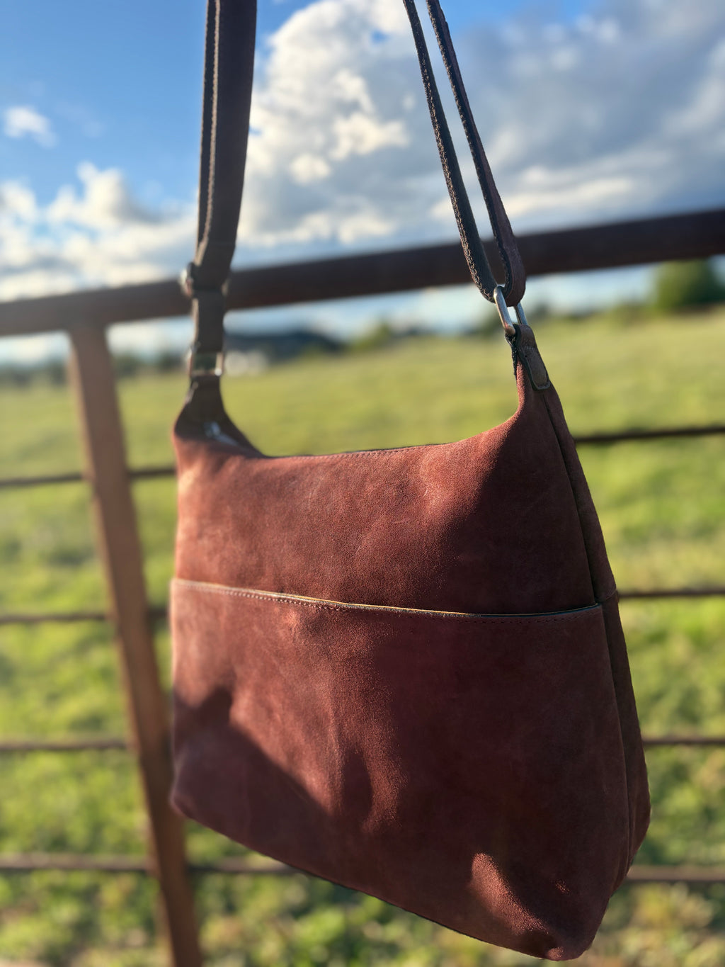 Red/brown leather purse
