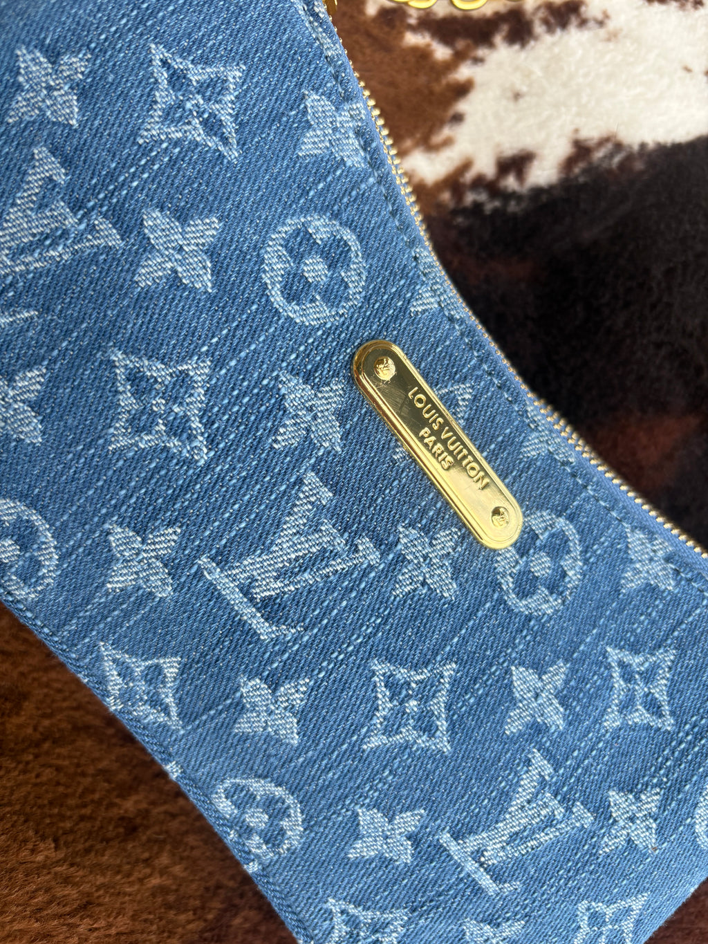 Denim LV monogram purse