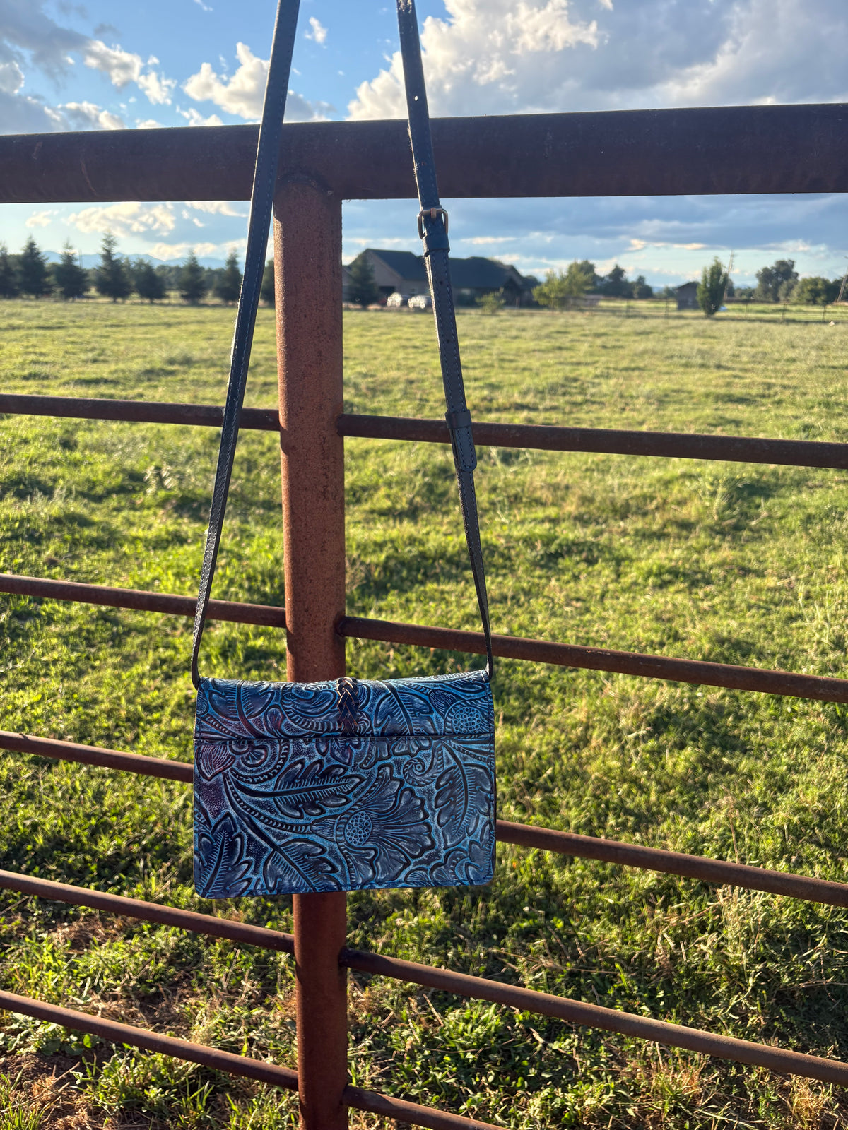 Leather tooled purse