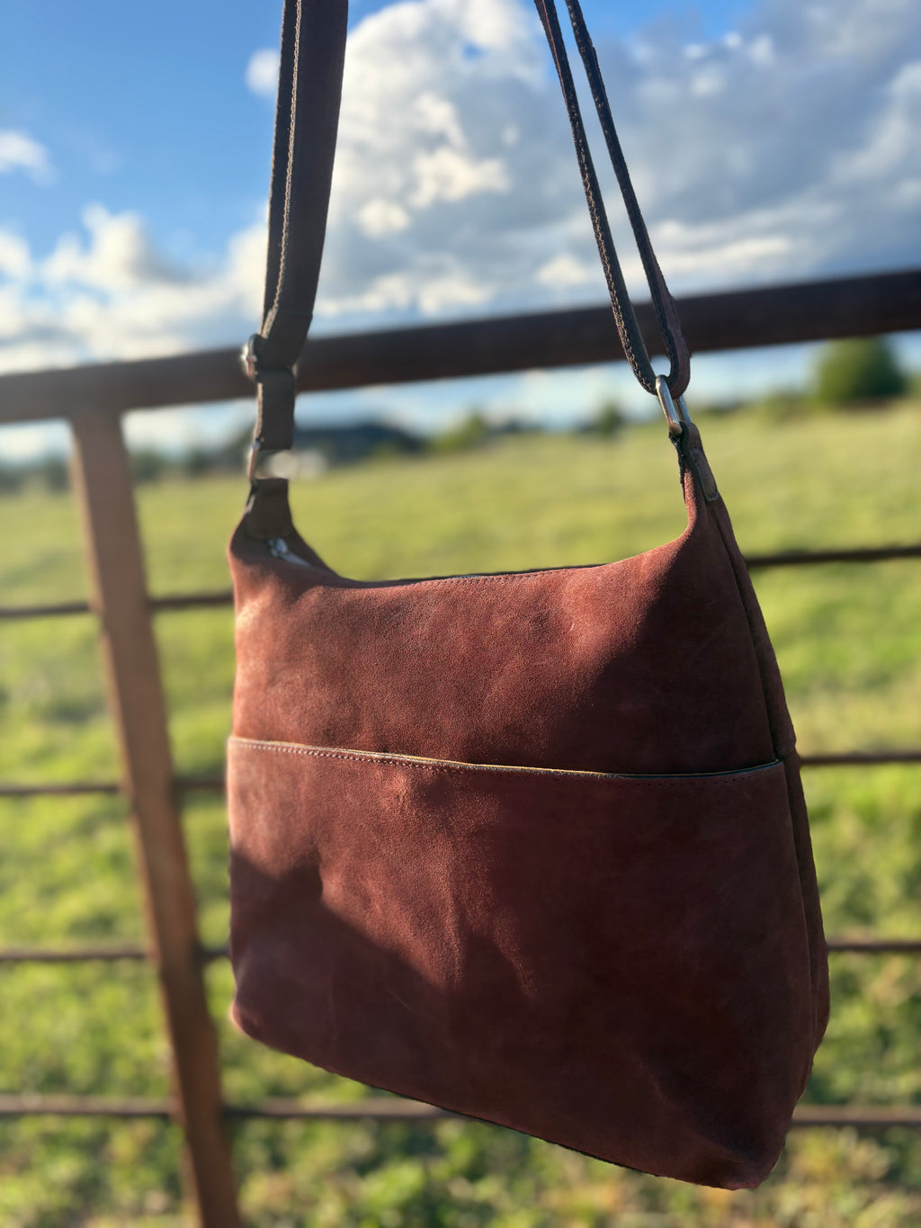 Red/brown leather purse