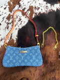 Denim LV monogram purse