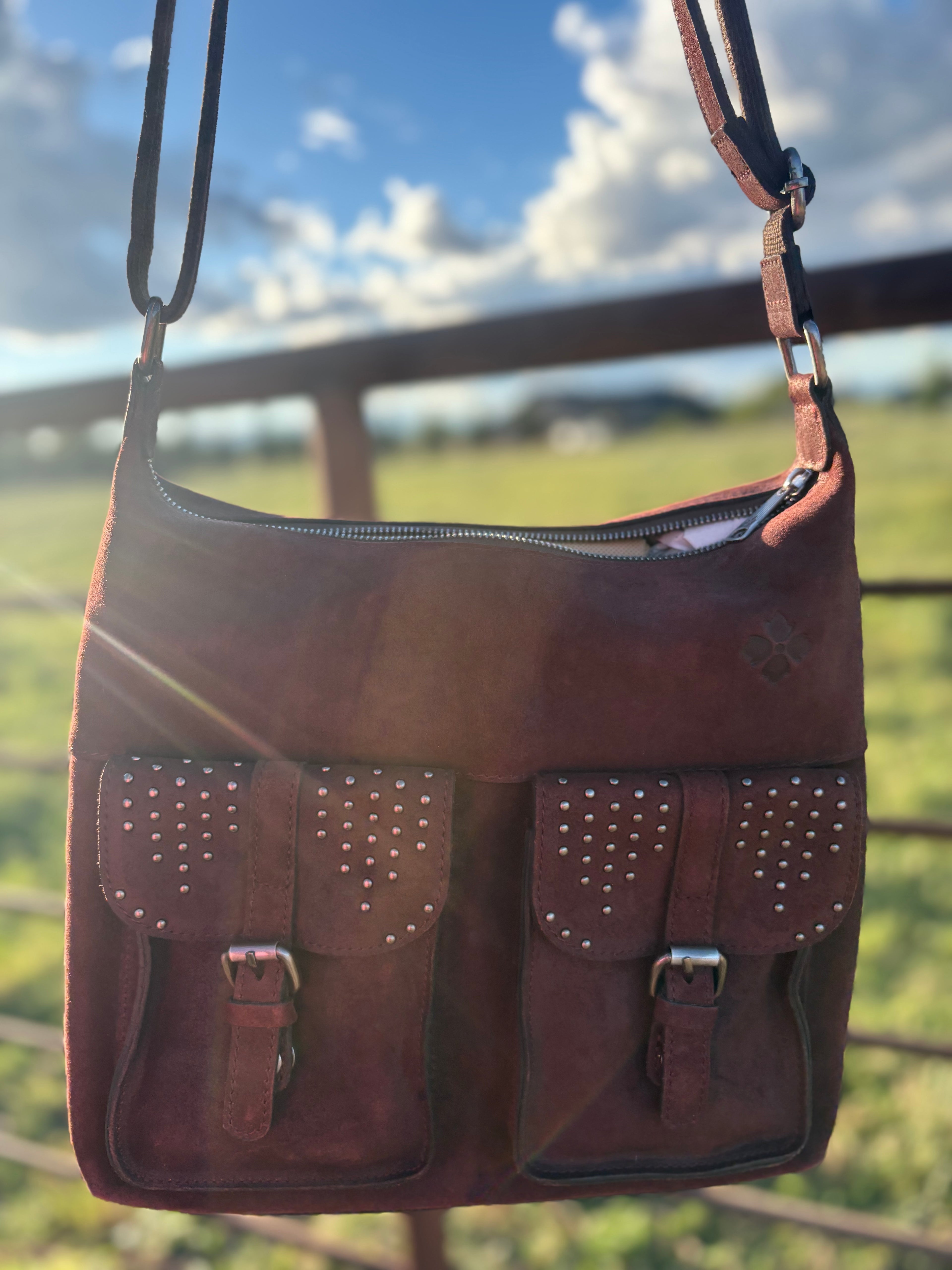 Red/brown leather purse